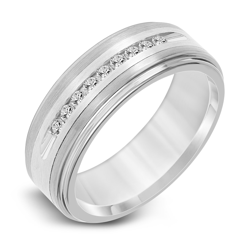 Main Image 2 of Diamond Wedding Band 1/4 ct tw Round Gray Tungsten
