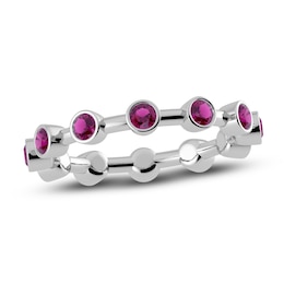 Juliette Maison Natural Rhodolite Garnet Ring 10K White Gold