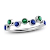 Thumbnail Image 1 of Juliette Maison Natural Blue Sapphire & Natural Emerald Ring 10K White Gold