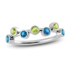 Thumbnail Image 1 of Juliette Maison Natural Blue Zircon & Natural Peridot Ring 10K White Gold