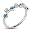 Thumbnail Image 2 of Juliette Maison Natural Blue Zircon & Natural Peridot Ring 10K White Gold
