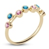 Thumbnail Image 2 of Juliette Maison Natural Pink Tourmaline & Natural Blue Zircon Ring 10K Yellow Gold