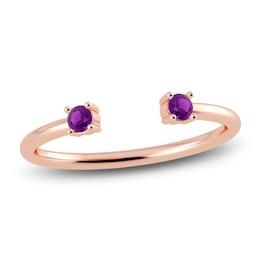 Juliette Maison Natural Amethyst Cuff Ring 10K Rose Gold