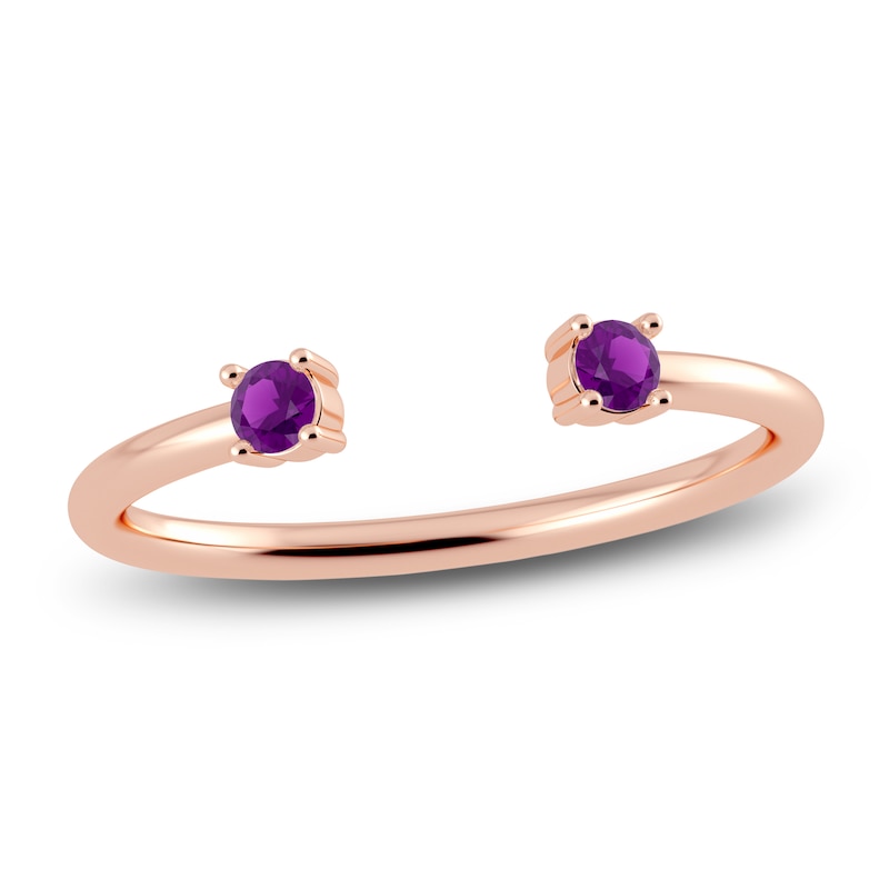 Main Image 1 of Juliette Maison Natural Amethyst Cuff Ring 10K Rose Gold