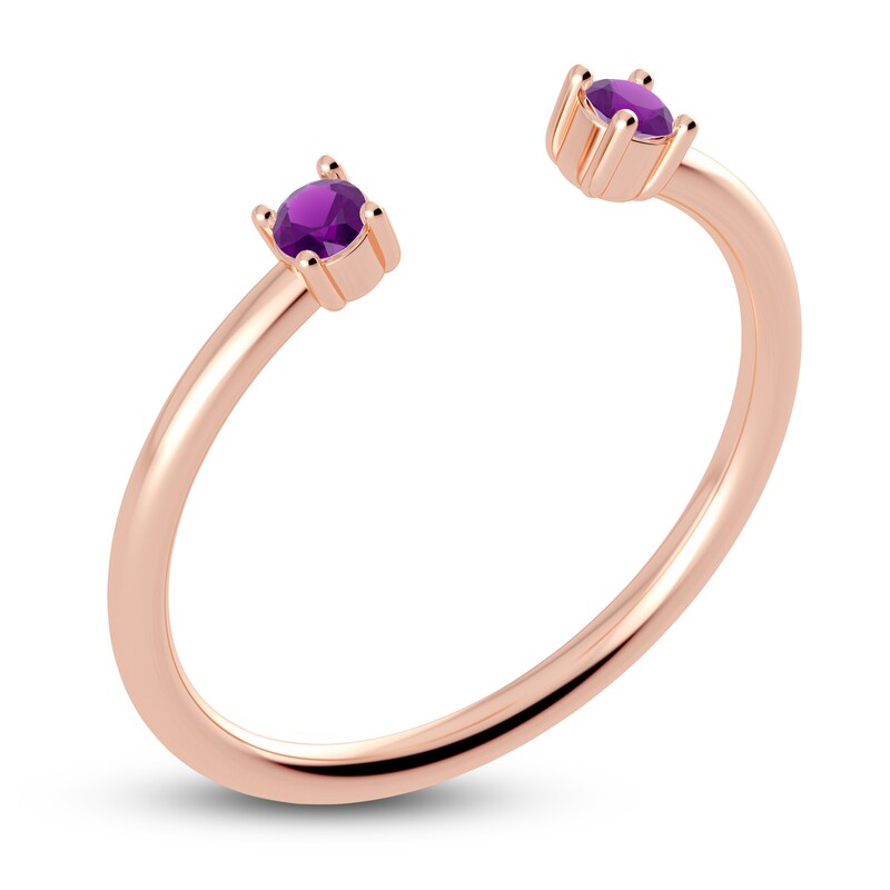 Main Image 2 of Juliette Maison Natural Amethyst Cuff Ring 10K Rose Gold