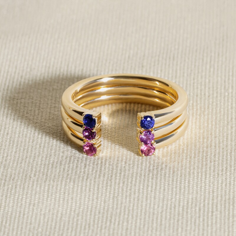 Main Image 4 of Juliette Maison Natural Amethyst Cuff Ring 10K Rose Gold