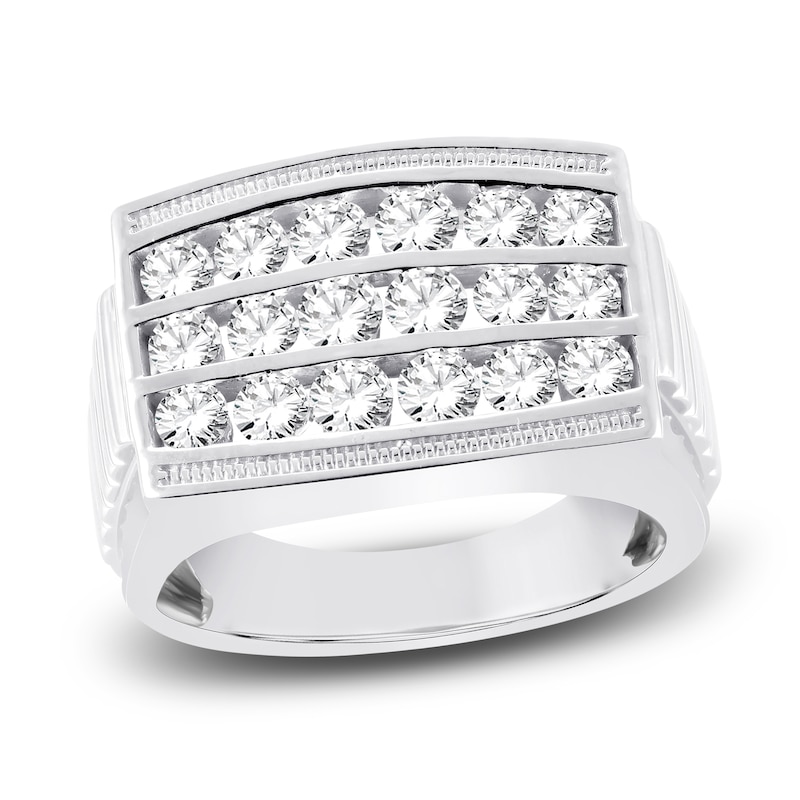 Men's Lab-Created Diamond Ring 2 ct tw Round 14K White Gold | Jared