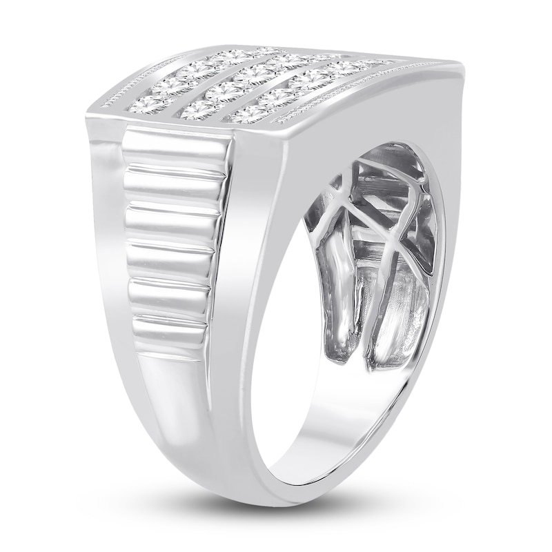 Main Image 2 of Men's Lab-Grown Diamond Ring 2 ct tw Round 14K White Gold