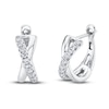 Shy Creation Diamond Huggie Earrings 1/5 ct tw Round 14K White Gold SC22007274V2