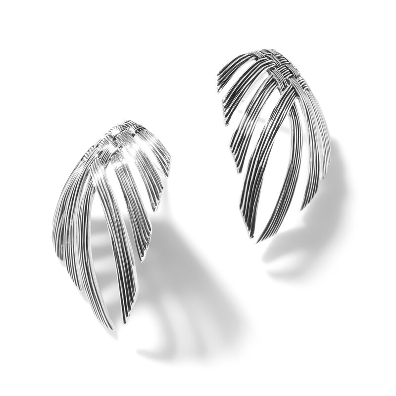 John Hardy Bamboo Dangle Earrings Sterling Silver