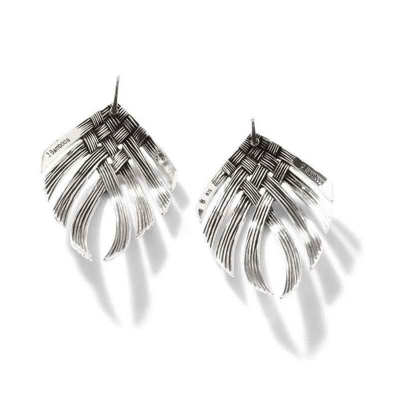 John Hardy Bamboo Dangle Earrings Sterling Silver