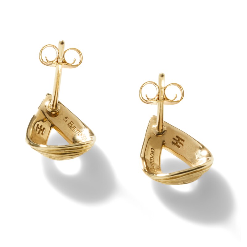 John Hardy Bamboo Stud Earrings 18K Yellow Gold