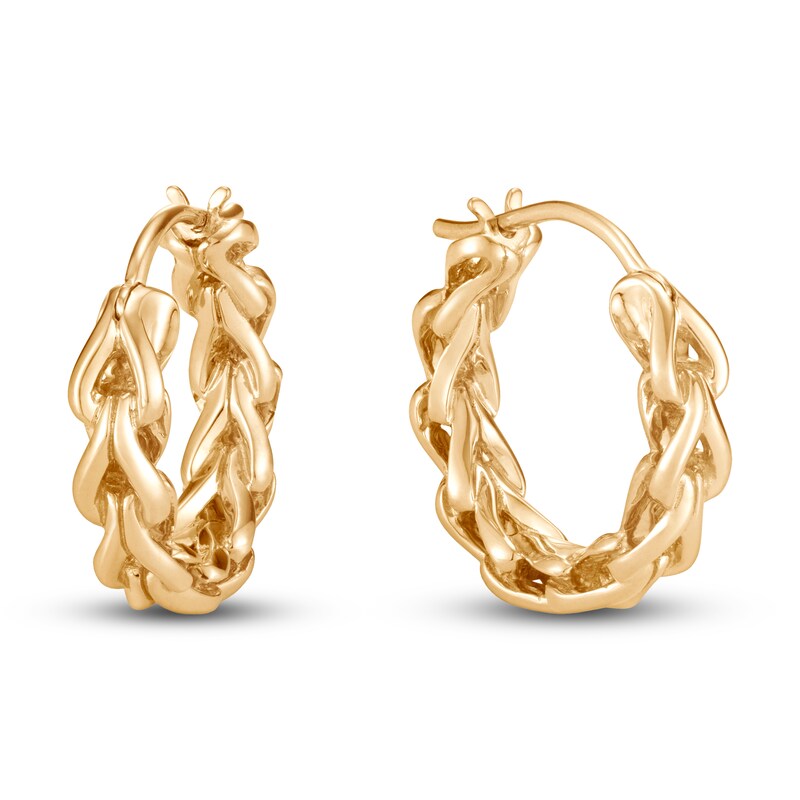John Hardy Classic Chain Hoop Earrings 18K Yellow Gold