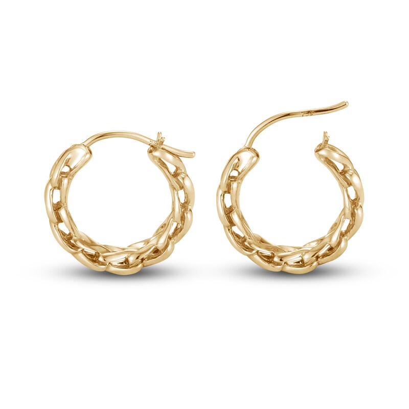 John Hardy Classic Chain Hoop Earrings 18K Yellow Gold
