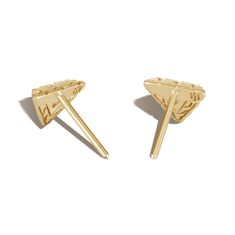 John Hardy Classic Chain Tiga Stud Earrings 18K Yellow Gold