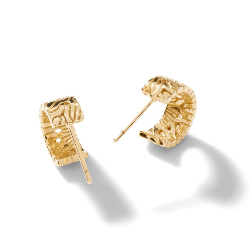 John Hardy Classic Chain Hoop Earrings 18K Yellow Gold