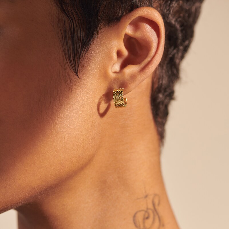 John Hardy Classic Chain Hoop Earrings 18K Yellow Gold