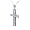 Thumbnail Image 2 of Diamond Cross Pendant Necklace 2 ct tw Round 14K White Gold 18&quot;