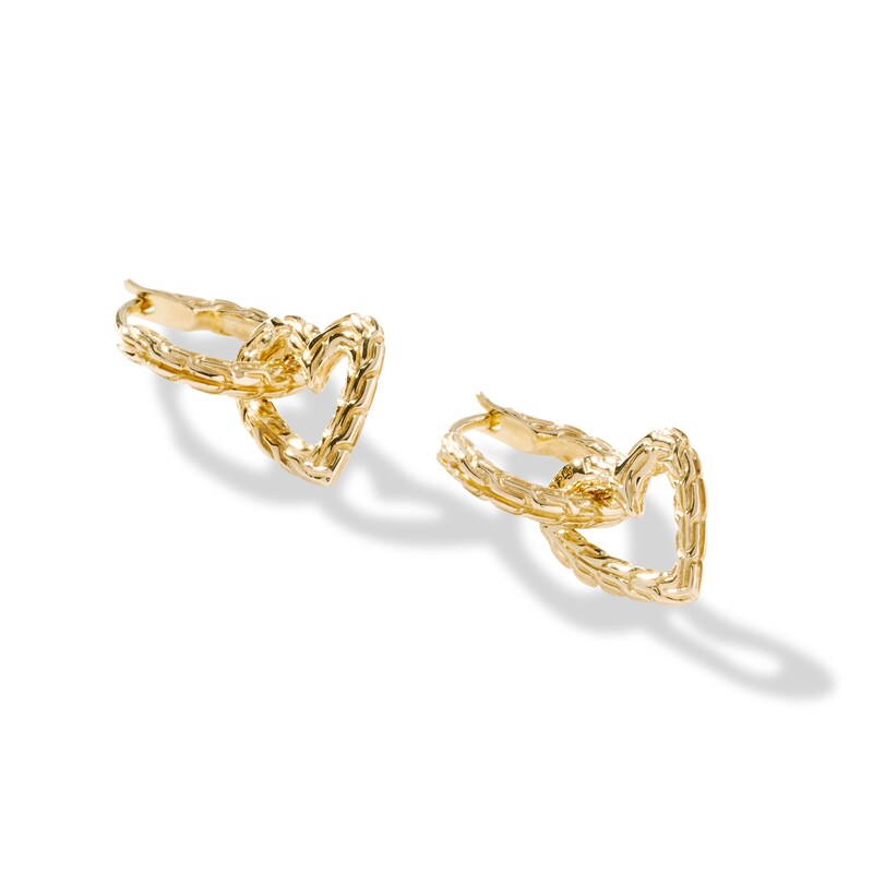 John Hardy Heart Drop Earrings 14K Yellow Gold