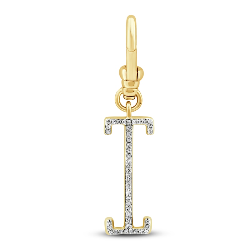Charm'd by Lulu Frost Diamond Letter I Charm 1/15 ct tw Pavé Round 10K Yellow Gold