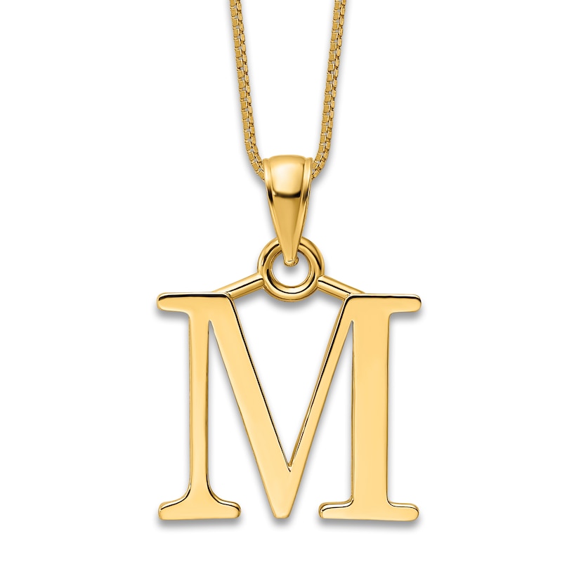 Main Image 1 of Initial M Necklace 14K Yellow Gold 18"