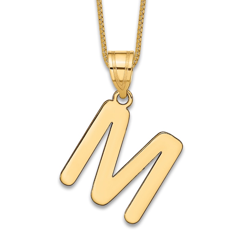 Main Image 1 of Initial M Necklace 14K Yellow Gold 18"