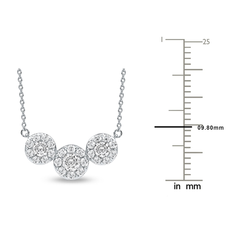 Main Image 4 of Diamond Halo Necklace 1 ct tw 14K White Gold 18&quot;