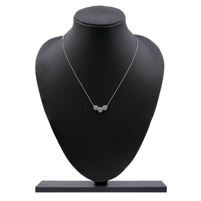 Main Image 7 of Diamond Halo Necklace 1 ct tw 14K White Gold 18&quot;