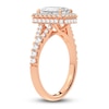 Thumbnail Image 2 of Lab-Grown Diamond Engagement Ring 2-3/4 ct tw Emerald/Round 14K Rose Gold