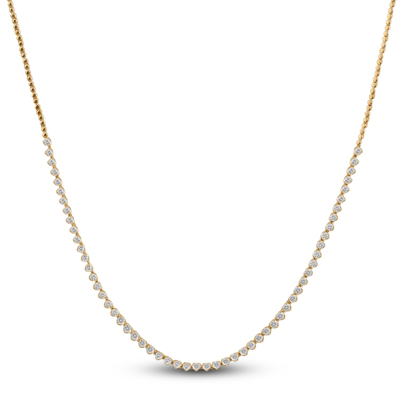 Main Image 1 of Diamond Necklace 3 ct tw Round 14K Yellow Gold 17"