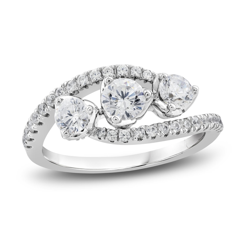 Main Image 1 of Diamond 3-Stone Ring 1 ct tw Round 14K White Gold