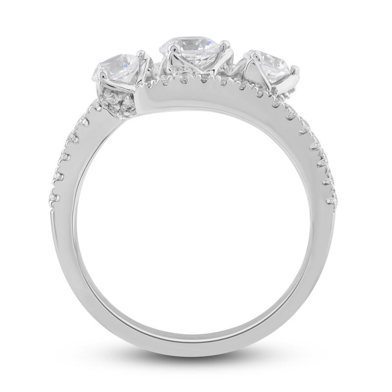 Main Image 2 of Diamond 3-Stone Ring 1 ct tw Round 14K White Gold