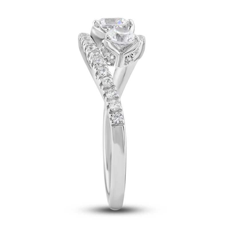 Main Image 3 of Diamond 3-Stone Ring 1 ct tw Round 14K White Gold