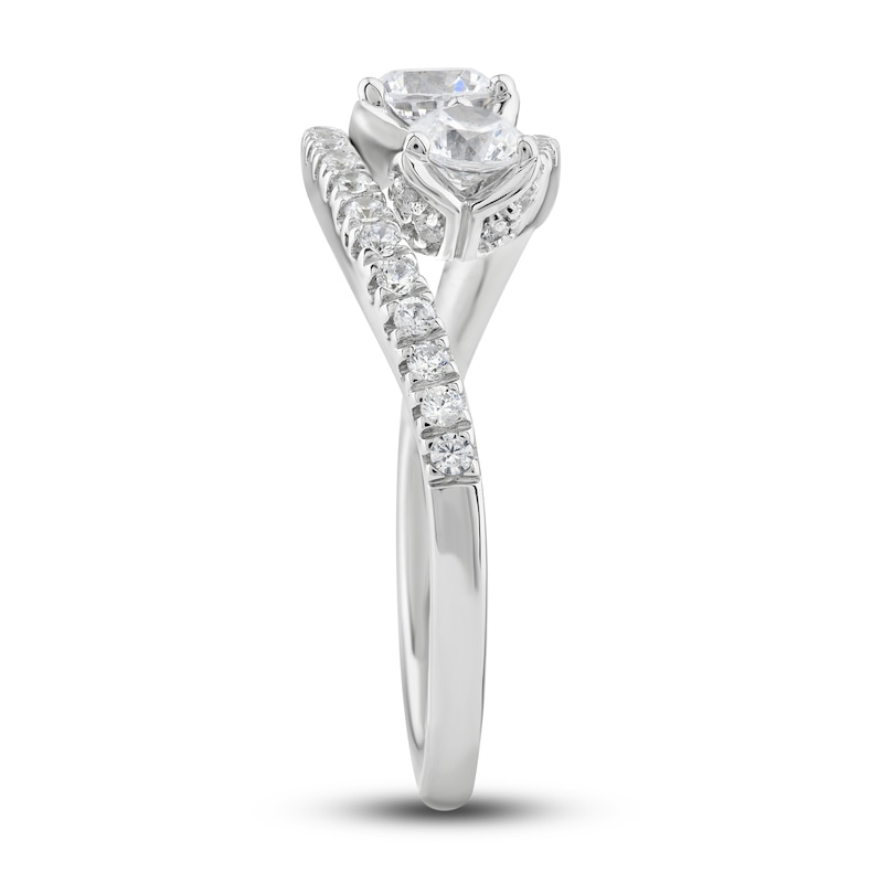 Diamond 3-Stone Ring 1 ct tw Round 14K White Gold