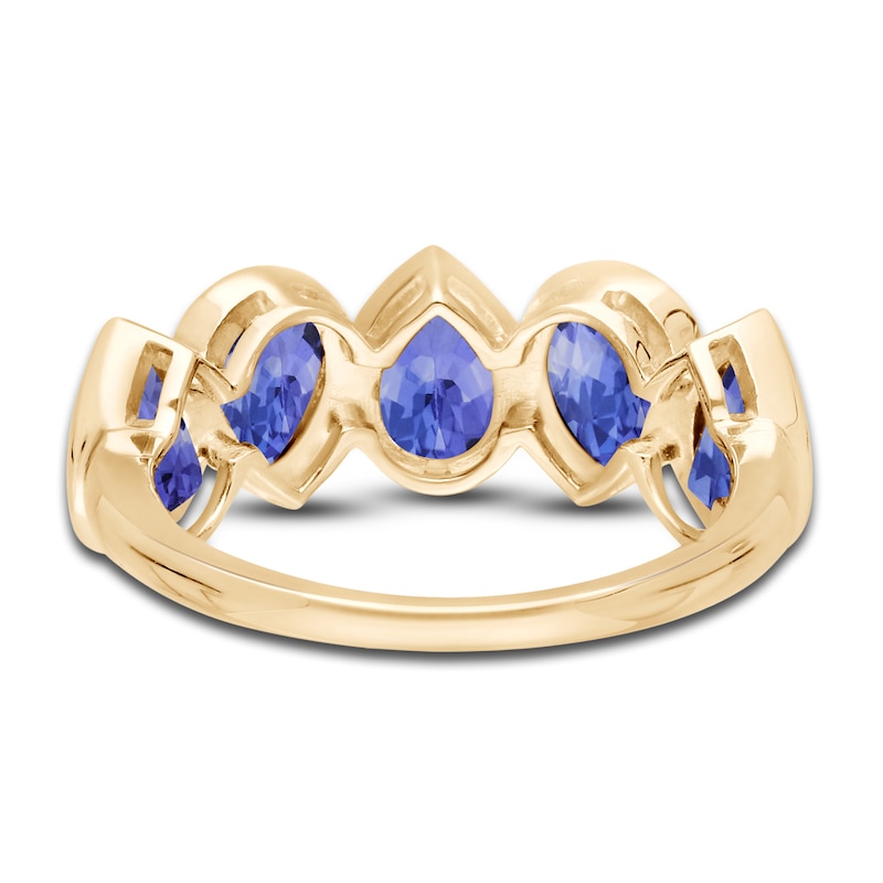 Main Image 4 of Kallati Pear-Shaped Natural Tanzanite Ring 14K Yellow Gold