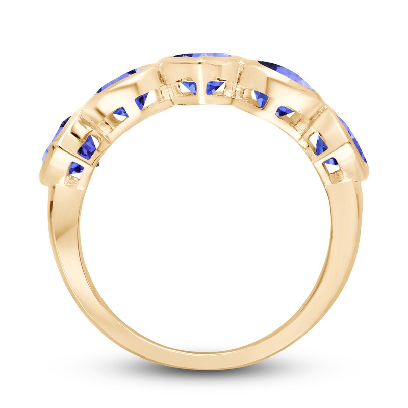 Main Image 5 of Kallati Pear-Shaped Natural Tanzanite Ring 14K Yellow Gold