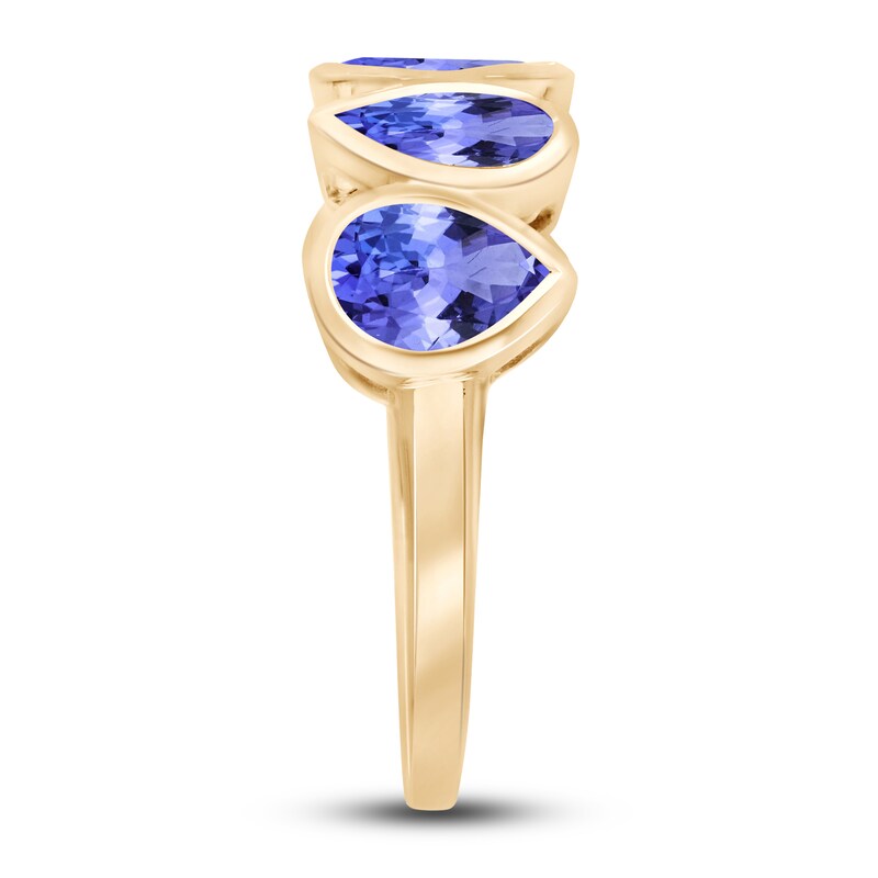 Main Image 6 of Kallati Pear-Shaped Natural Tanzanite Ring 14K Yellow Gold