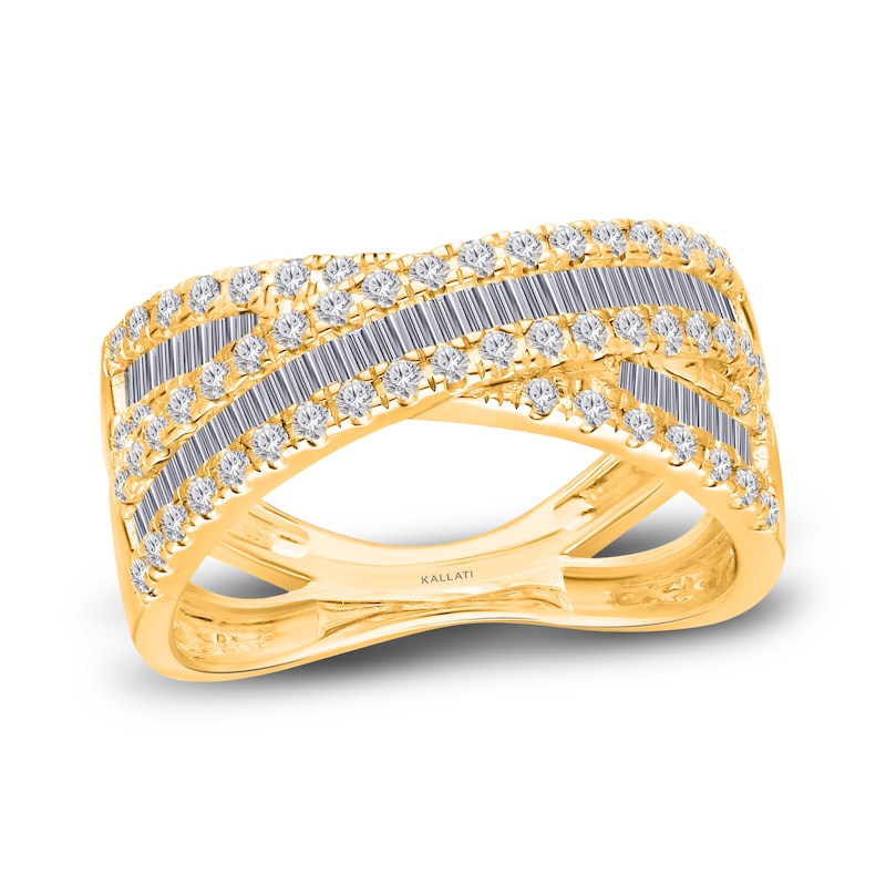 Main Image 1 of Kallati Diamond Ring 3/4 ct tw Round/Baguette 14K Yellow Gold