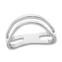 High-Polish Double Wave Ring 14K White Gold