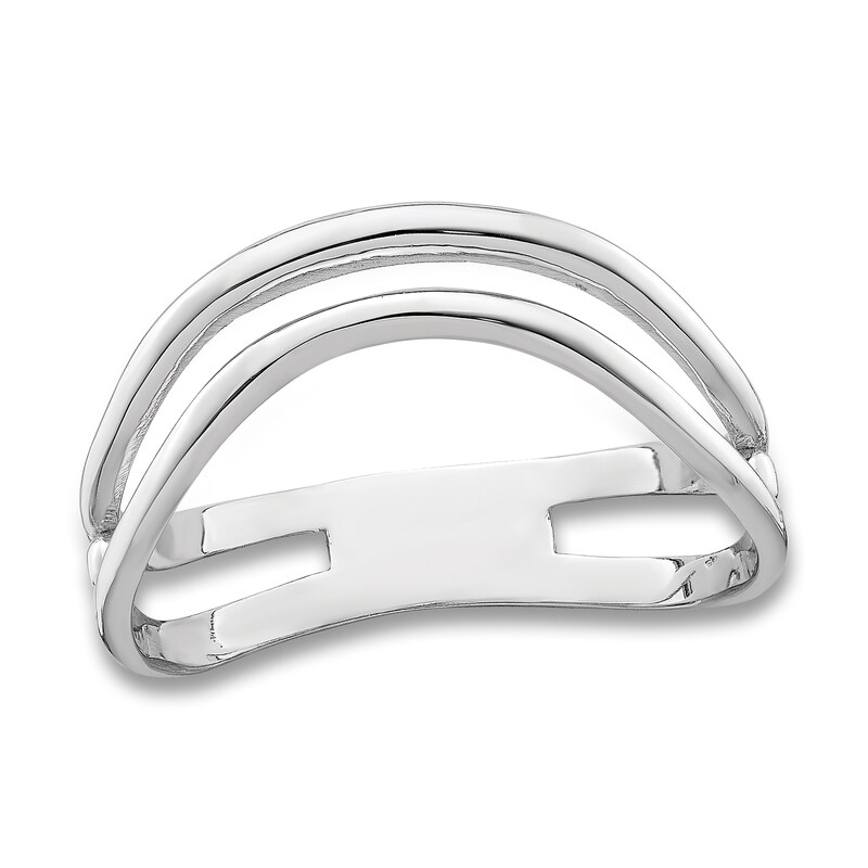 Main Image 1 of High-Polish Double Wave Ring 14K White Gold