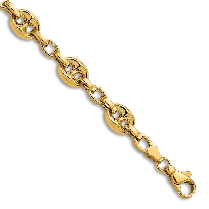 Main Image 1 of High-Polish Mariner Link Bracelet 14K Yellow Gold 7.75"