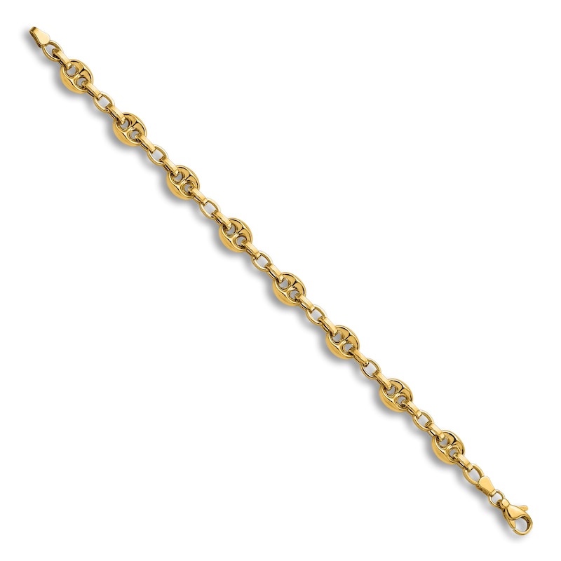 Main Image 2 of High-Polish Mariner Link Bracelet 14K Yellow Gold 7.75"