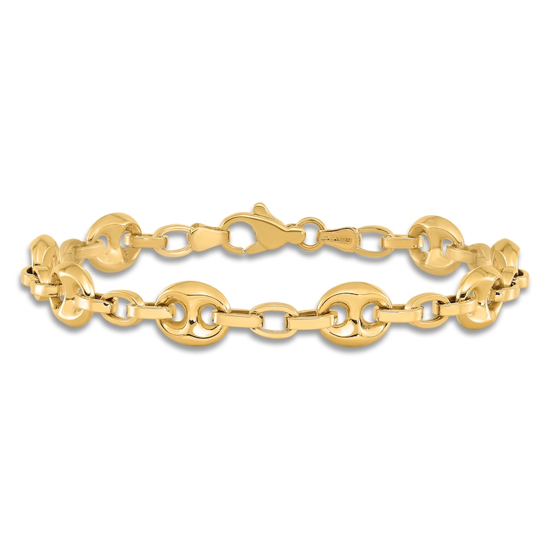 Main Image 3 of High-Polish Mariner Link Bracelet 14K Yellow Gold 7.75"