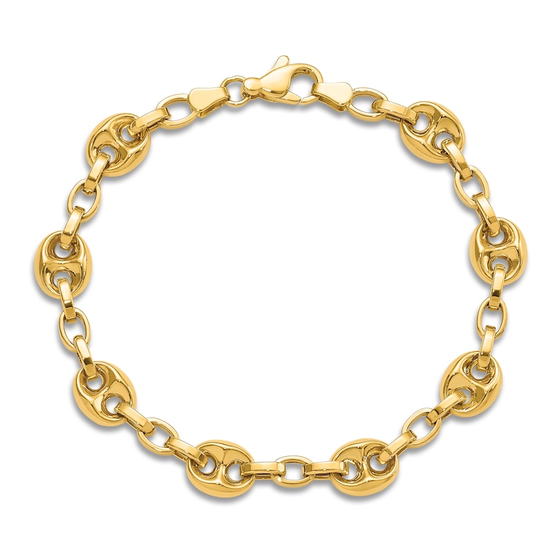 Main Image 4 of High-Polish Mariner Link Bracelet 14K Yellow Gold 7.75"