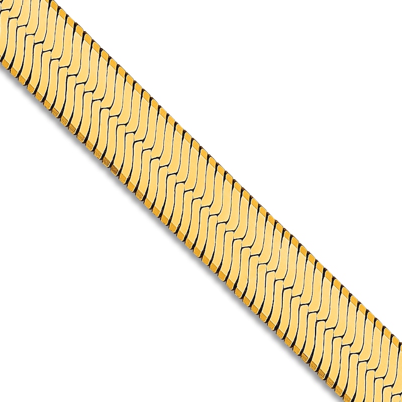 Main Image 2 of Solid Herringbone Chain Necklace 14K Yellow Gold 20" 6.5mm