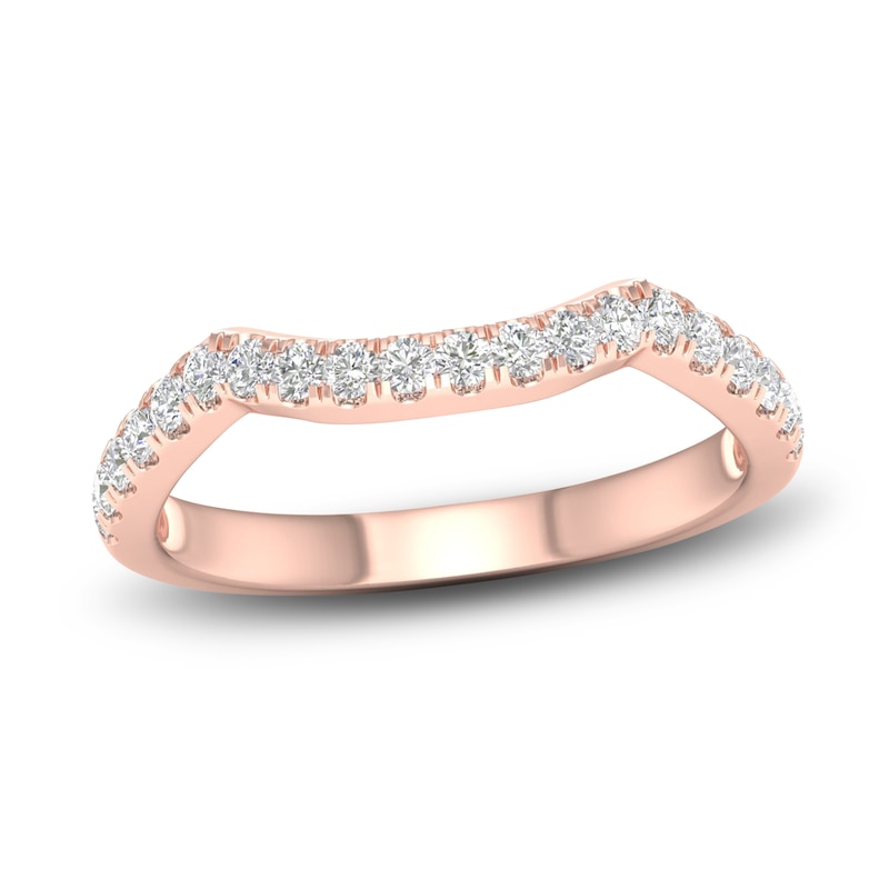 Main Image 1 of Diamond Contour Wedding Band 1/3 ct tw Round 14K Rose Gold