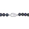 Thumbnail Image 2 of Men's Black Freshwater Cultured Pearl Necklace Sterling Silver 20"