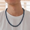 Thumbnail Image 5 of Men's Black Freshwater Cultured Pearl Necklace Sterling Silver 20"