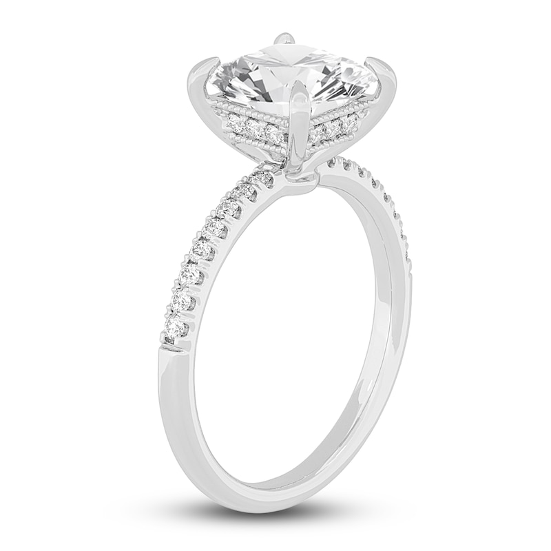 Main Image 2 of Lab-Grown Diamond Engagement Ring 2-1/4 ct tw Princess/Round 14K White Gold