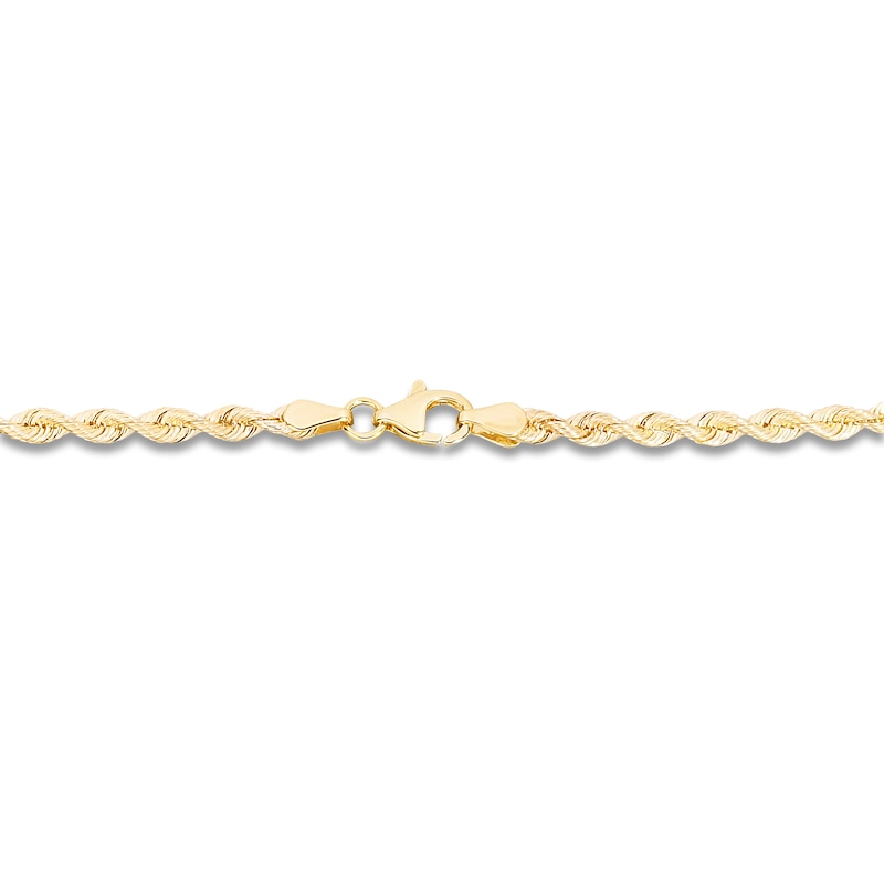 Main Image 2 of Solid Silk Rope Chain Necklace 14K Yellow Gold 3.0mm